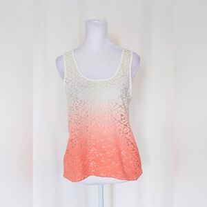 delia's Size Small Sleeveless Ombre Tank Top Beige Orange